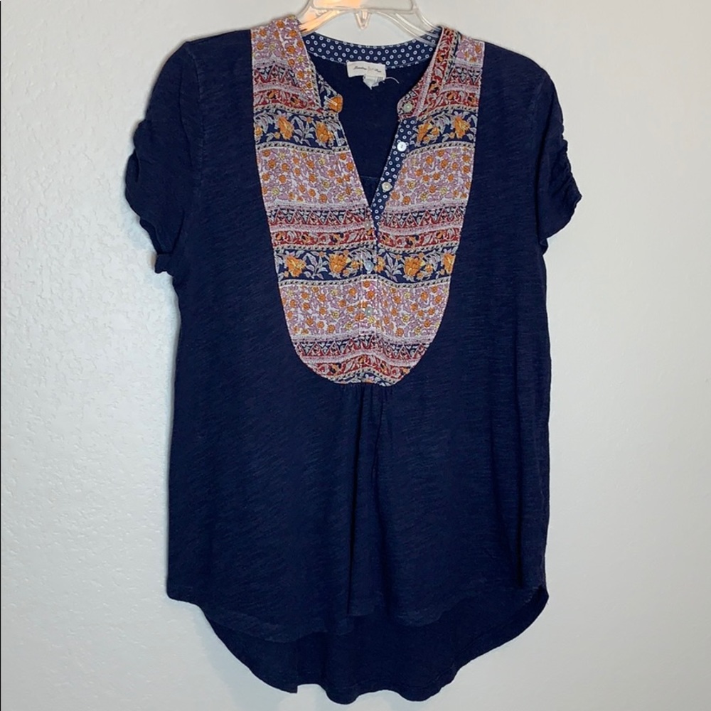 Anthropologie Meadow Rue Addie Bibbed Flora Henley